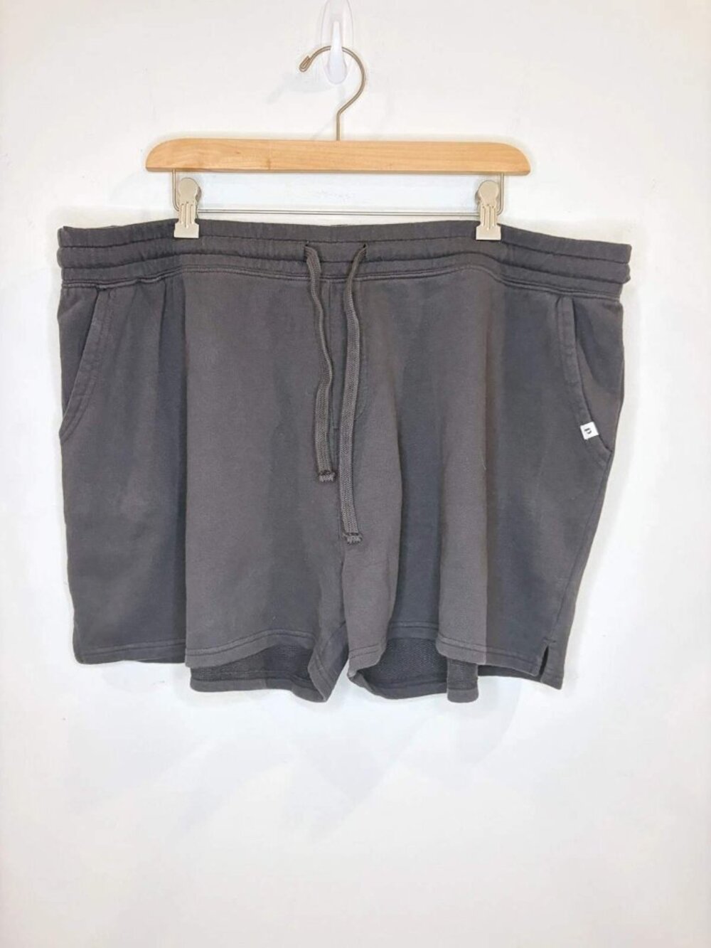 NWT Pact Organic Essential Sweatshort Sz XXL Black Drawstring French Terry